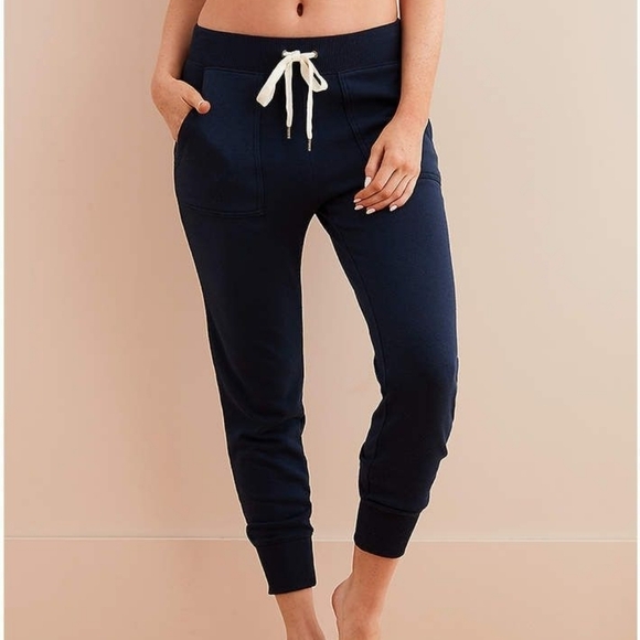 Aerie Navy Blue Ribbed Soft Lounge Jogger Sweatpants - Picture 1 of 8